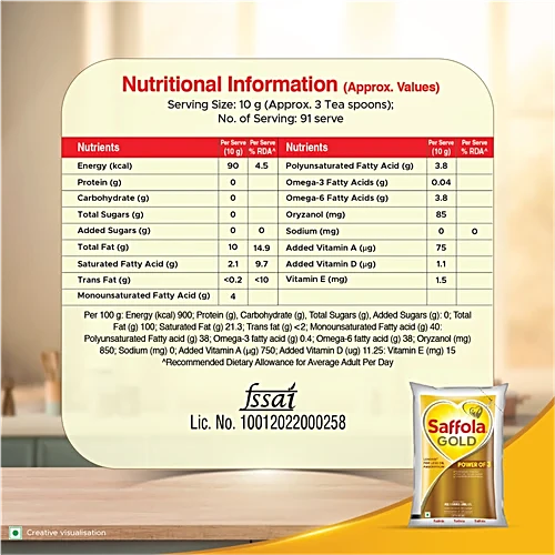 Saffola Gold Oil 910gm - Image 3