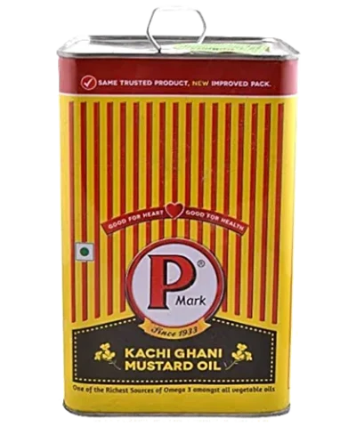 P Mark Kachi Ghani Mustard Oil – 5 Liter Tin