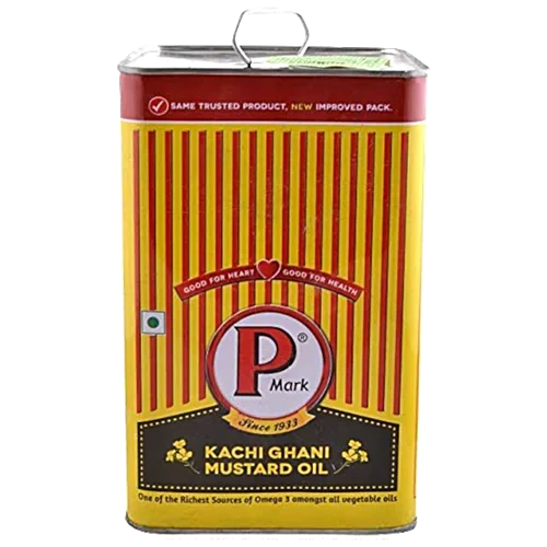P Mark Kachi Ghani Mustard Oil - 5 Liter Tin
